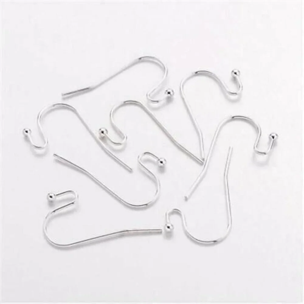 925 Sterling Silver Plated Minimalist Open Loop Earring Hooks Findings 10 pcs
